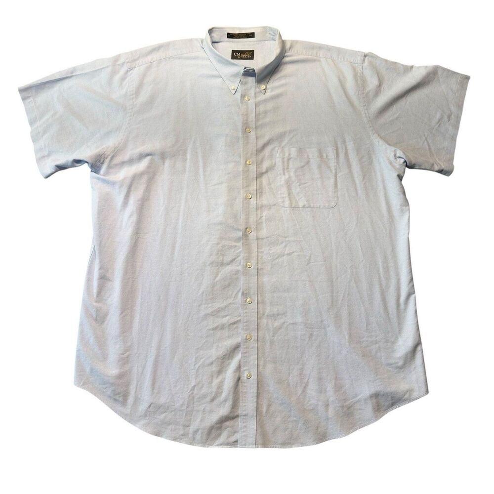 CM Gold Series Shirt Mens 20 Tall Blue Button Down Short Sleeve Cotton Blend